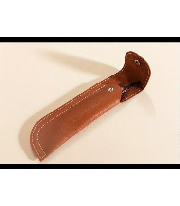 Navaja de Afeitar Vintage Imit. Madera Rojiza con Funda SensaBien - 5