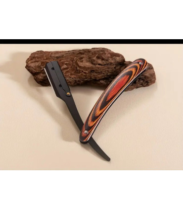 Navaja de Afeitar Vintage Imit. Madera Rojiza con Funda SensaBien - 4