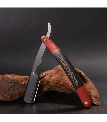 Navaja de Afeitar Plegable Mango Palisandro Tallado SensaBien - 2