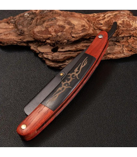 Navaja de Afeitar Plegable Mango Palisandro Tallado SensaBien - 3