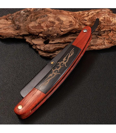 Navaja de Afeitar Plegable Mango Palisandro Tallado SensaBien - 3