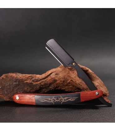 Navaja de Afeitar Plegable Mango Palisandro Tallado SensaBien - 1