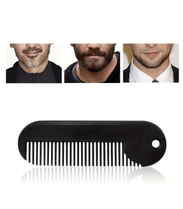 Peine Barba y Bigote Metálico de Bolsillo Negro SensaBien - 1