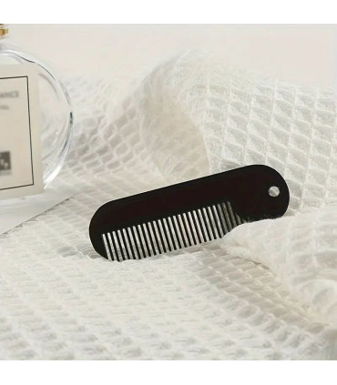 Peine Barba y Bigote Metálico de Bolsillo Negro SensaBien - 3