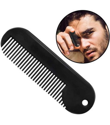 Peine Barba y Bigote Metálico de Bolsillo Negro SensaBien - 2