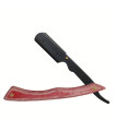Navaja Barbero Acero Inoxidable Negro Mango Estilo Antiguo Rojo SensaBien
