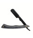 Navaja Barbero Acero Inoxidable Negro Mango Estilo Antiguo Gris SensaBien - 1