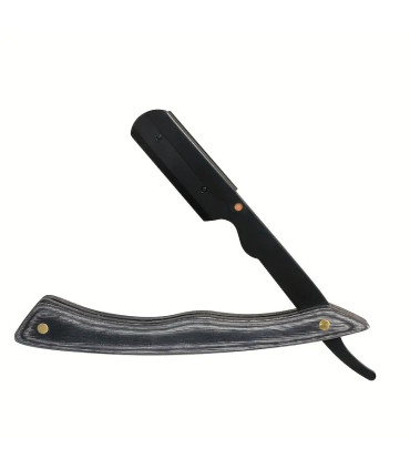 Navaja Afeitar Plegable Mango Estilo Antiguo Gris SensaBien - 1