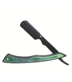 Navaja Afeitar Plegable Mango Estilo Antiguo Verde SensaBien - 1