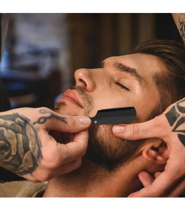 Navaja de Afeitar Plegable Negra Mate SensaBien - 5