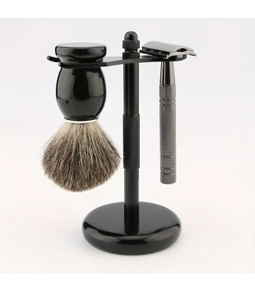 Soporte Maquinilla y Brocha de Afeitar Inox Negro SensaBien - 2