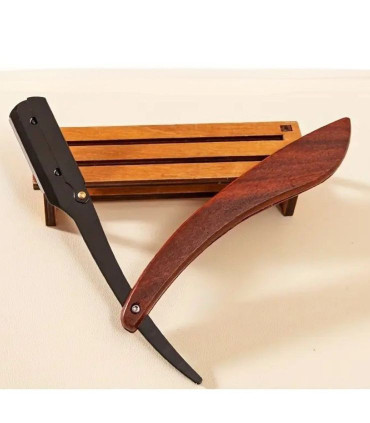 Navaja Barbero Hoja Intercambiable Inox. Negra Palisandro SensaBien - 3