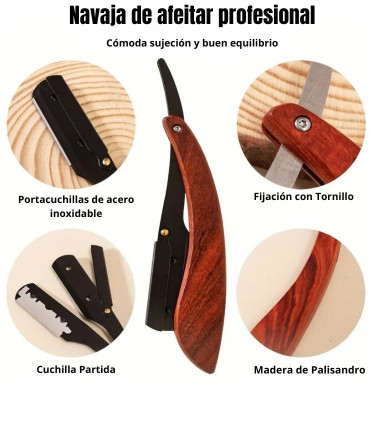 Navaja Barbero Palisandro Negra SensaBien - 4