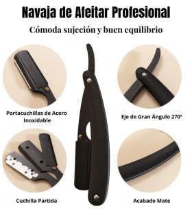 Navaja Afeitar Negra Mate SensaBien - 2