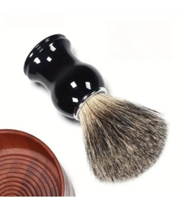 Brocha de Afeitar Pelo Tejón Puro Negra SensaBien - 3