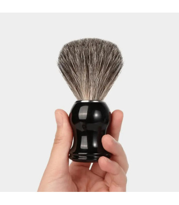 Brocha de Afeitar Pelo Tejón Puro Negra SensaBien - 4