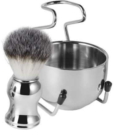 Set Afeitado Plateado Brocha+Bol+Soporte SensaBien - 2
