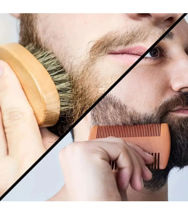 Set Cepillo y Peine Barba Caoba y Bálsamo Vainilla SensaBien - 4