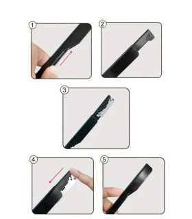 Navaja Afeitar Apertura Carril Negra Mate SensaBien - 5