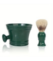 Kit Afeitado Taza y Brocha Cerda Verde SensaBien