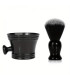 Kit Afeitado Taza y Brocha Sintética Negro SensaBien - 1