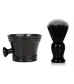 Kit Afeitado Taza y Brocha Sintética Negro SensaBien