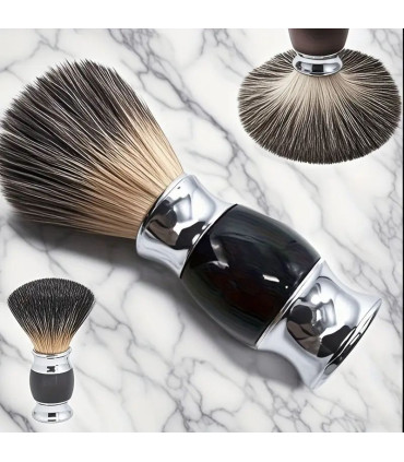 Brocha de Afeitar Pelo Tejón Puro Mango Negro SensaBien - 2