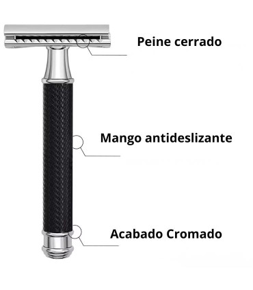 Maquinilla de Afeitar Clásica Peine Cerrado Negra SensaBien - 1