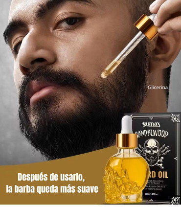 Aceite Barba Sándalo Calavera 30ml SensaBien - 4