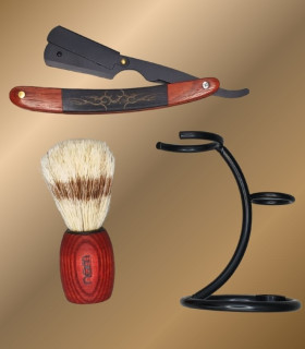 Set de Afeitado Navaja Palisandro, Brocha Nom y Soporte SensaBien - 3