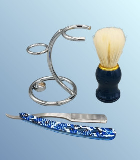 Set de Afeitado Navaja Barbero, Brocha y Soporte SensaBien - 2