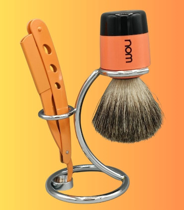 Kit de Afeitado Navaja, Brocha y Soporte SensaBien - 2