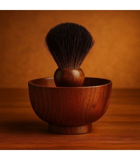 Cuenco Afeitado Madera y Brocha Madera SensaBien - 2
