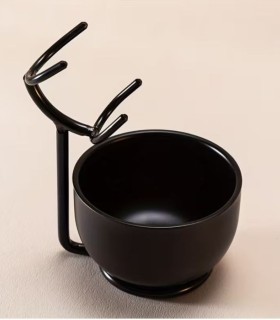 Set Afeitado Brocha Tejón, Soporte y Bol Negro Mate SensaBien - 2