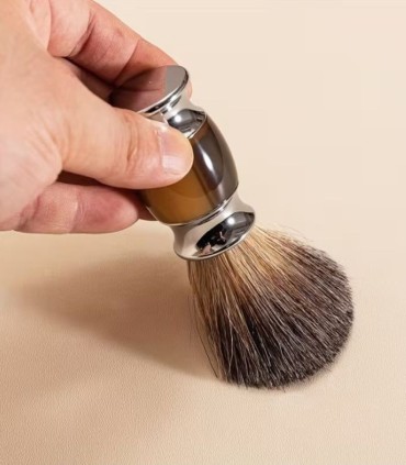 Set Afeitado Soporte, Brocha Tejón y Bol Negro  SensaBien - 4