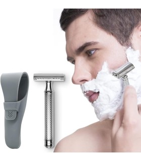 Estuche Maquinilla Afeitar Silicona SensaBien Gris Claro - 3