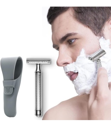 Estuche Maquinilla Afeitar Silicona SensaBien Gris Claro - 3