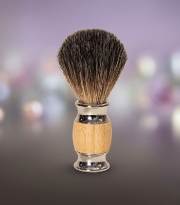 Brocha de Afeitar Tejón Puro Madera Natural SensaBien - 1