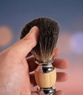 Brocha de Afeitar Tejón Puro Madera Natural SensaBien - 3