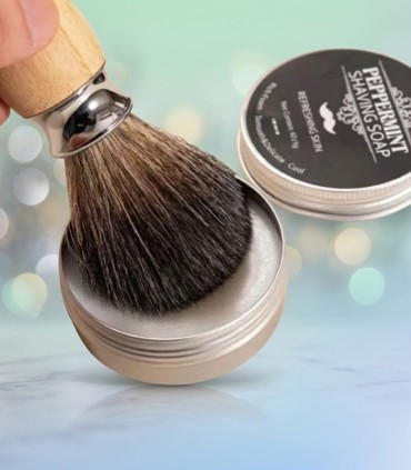 Brocha Afeitar Tejón Puro Madera Natural SensaBien - 4