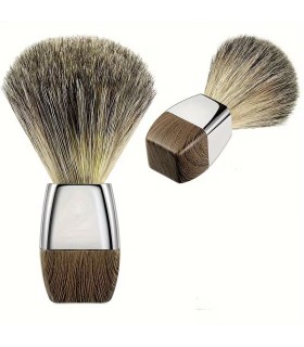 Brocha de Afeitar Tejón Puro Madera Geométrica SensaBien - 1