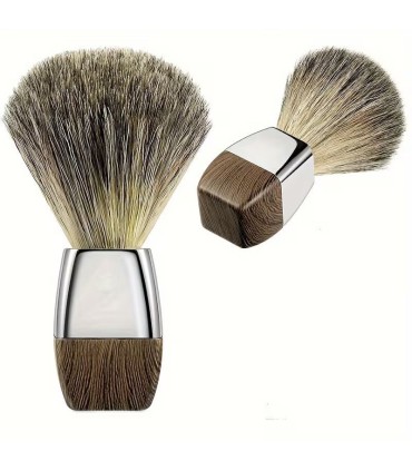 Brocha de Afeitar Tejón Puro Madera Geométrica SensaBien - 1