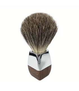 Brocha de Afeitar Tejón Puro Madera Geométrica SensaBien - 2