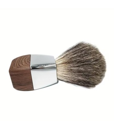 Brocha de Afeitar Tejón Puro Madera Geométrica SensaBien - 5