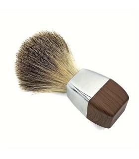 Brocha de Afeitar Tejón Puro Madera Geométrica SensaBien - 6