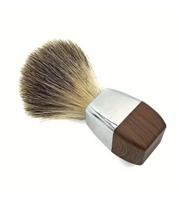 Brocha de Afeitar Tejón Puro Madera Geométrica SensaBien - 3