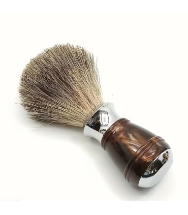 Brocha de Afeitar Tejón Puro Ámbar Veteado SensaBien-2