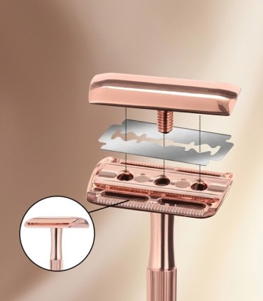 Maquinilla de Afeitar Clásica Oro Rosa Peine Cerrado SensaBien - 3