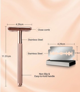 Maquinilla de Afeitar Clásica Oro Rosa Peine Cerrado SensaBien - 5