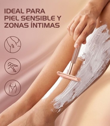 Maquinilla de Afeitar Clásica Oro Rosa Peine Cerrado SensaBien - 4